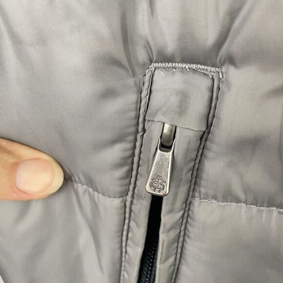 Brooks Brothers Reversible Puffer Vest Mens Medium Silver Navy Quilted Classic - Picture 8 of 15